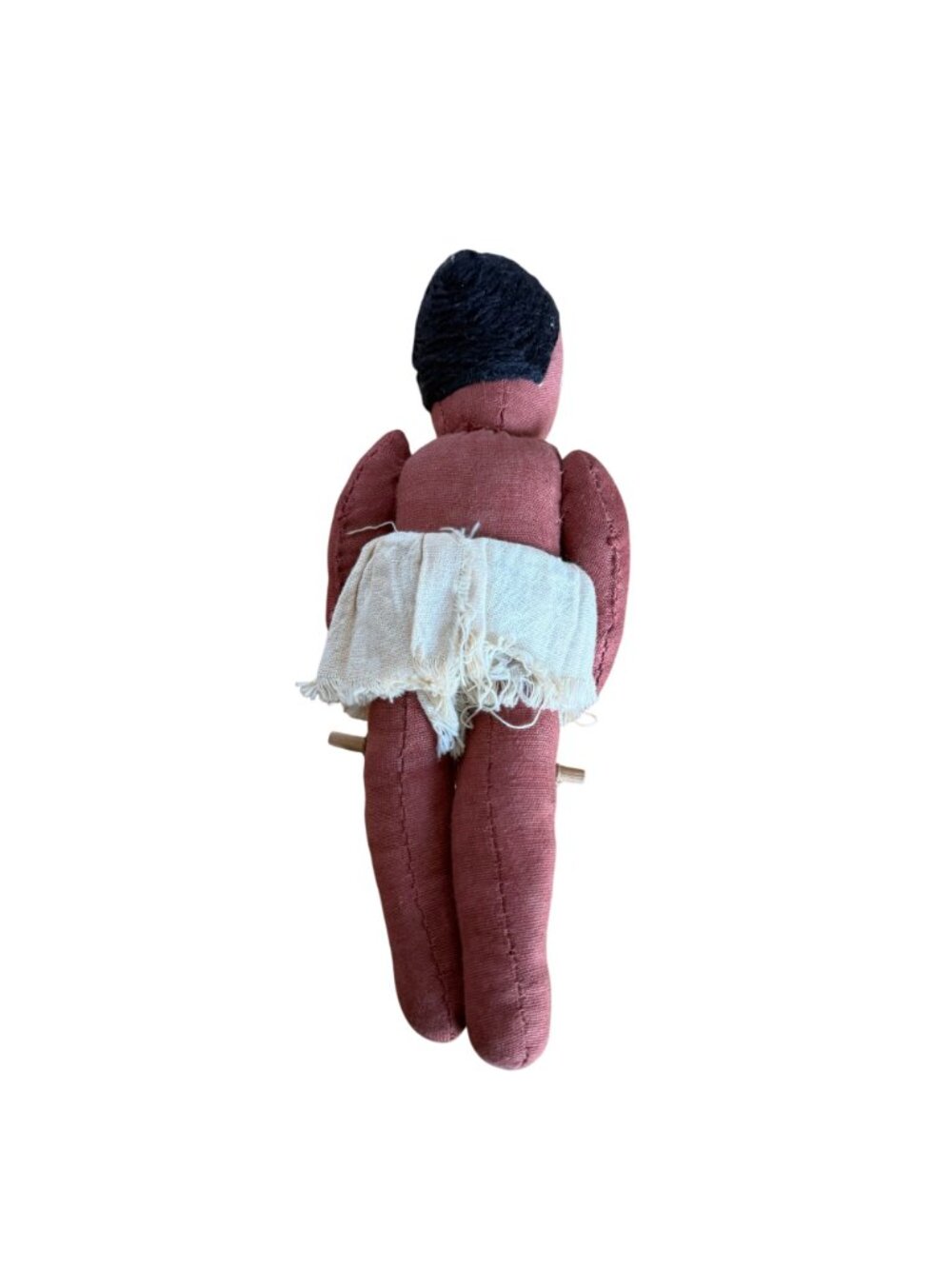 Handcrafted Cloth Doll Bamboo Instrument Skirt VTG African Souvenir Folk Art - Picture 5 of 5